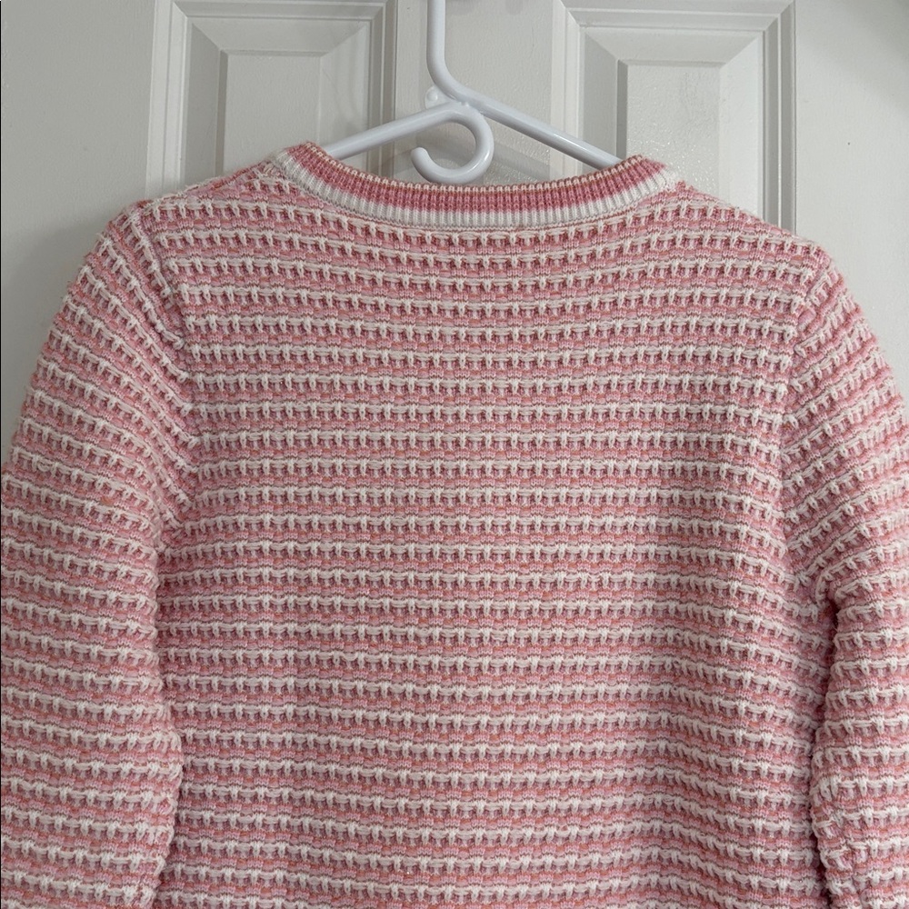 Nanette Feminine Pink and White Cardigan/Blazer with Silver Buttons - Picture 9 of 10